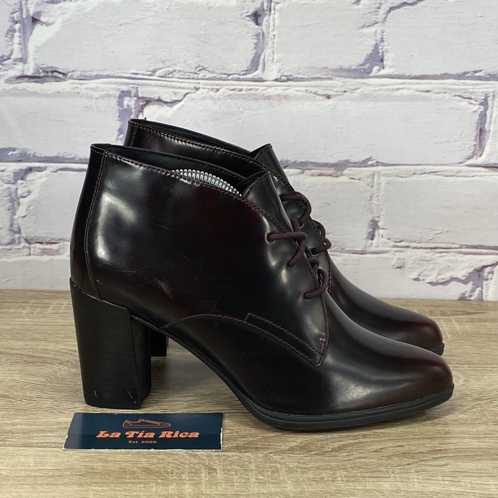 Clarks Kadri Alexa Oxblood Lace-Up Ankle Boots